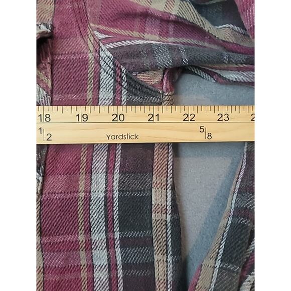 VTG Carhartt Flannel Shirt Small Distressed Plaid Los Angeles Spellout USA - Picture 6 of 8